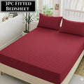Stripe Premium Fitted Bedsheet Set – 3PC